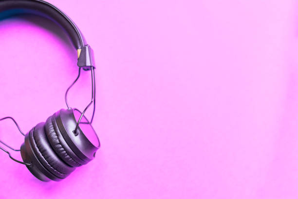 istock Headphones on colorful background. 1185839963