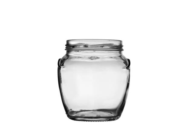 istock Empty glass jar without lid on white background 1185841222