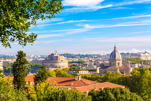 A view of Rome as seen from Trasteverde.