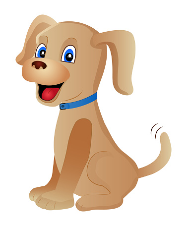 Cute Cartoon Dog Isolated On A White Background Flat Style Vector  Illustration Stock Illustration - Download Image Now - iStock