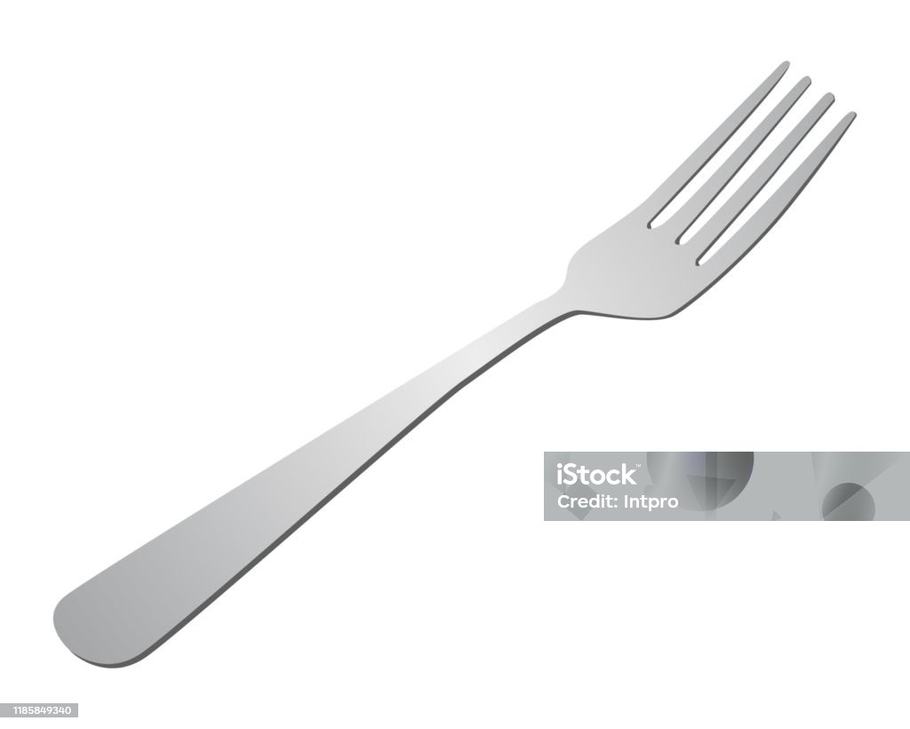 Cute Cartoon Fork Isolated On A White Background Flat Style Vector  Illustration Stock Illustration - Download Image Now - iStock