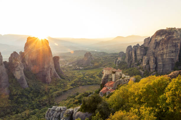 istock Monasteries in Meteora on the rocks. 1185850506
