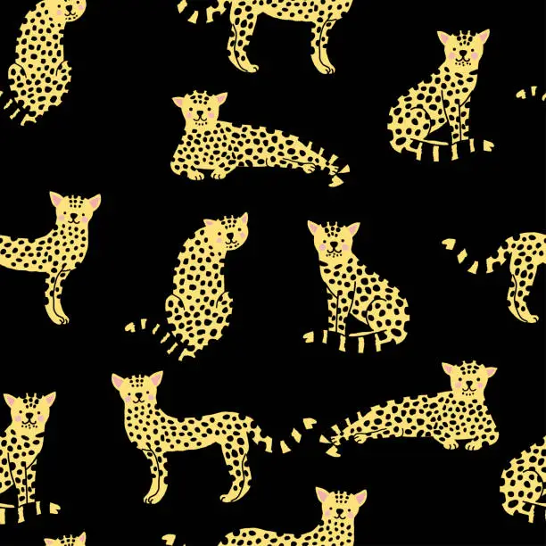 Vector illustration of Leopard seamless pattern, vector illustration.
