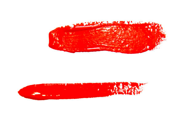 istock Paint brush stroke texture red watercolor isolated on a white 1185852432