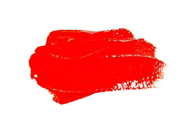 istock Paint brush stroke texture red watercolor isolated on a white 1185852435