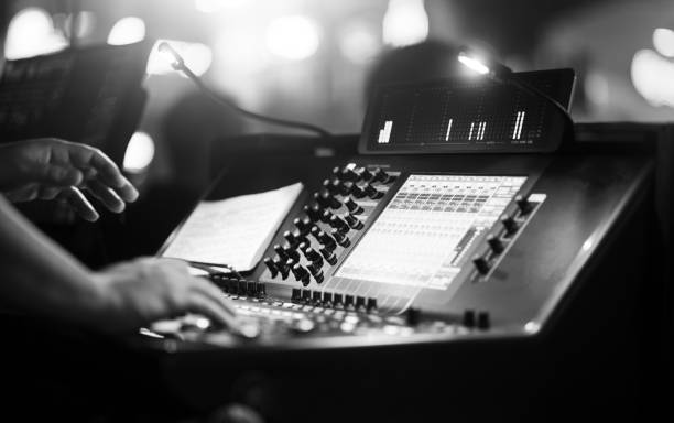 istock Sound recording studio mixer desk during live concert 1185852650
