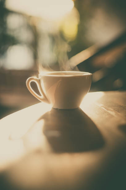 istock Steamy coffee cup in the sunlight 1185855854