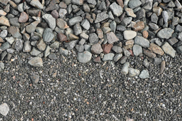 Fine and coarse gravel, textured background, full frame