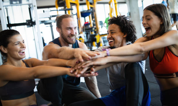 istock Sport, teamwork, unity, gym, teambuilding, motivation, active life concept 1185857106