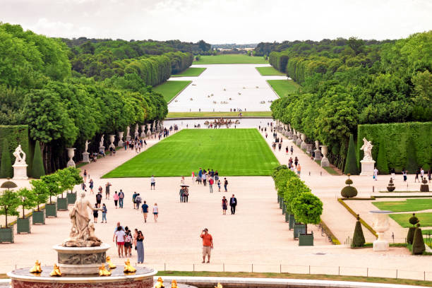 Versailles royal Palace complex - one of the main tourist attractions in Europe 30 july 2019, France, Versailles royal Palace complex - one of the main tourist attractions in Europe world nature heritage stock pictures, royalty-free photos & images