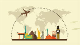 Travel Animation Around The World Stock Video - Download Video Clip Now -  Animation - Moving Image, Cartoon, Map - iStock