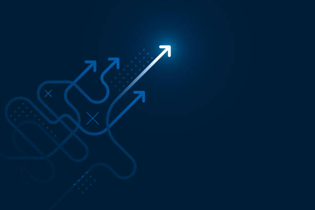 Abstract arrows direction illustration. Abstract arrows direction illustration, copy space composition, business leader concept. advanced business development stock illustrations