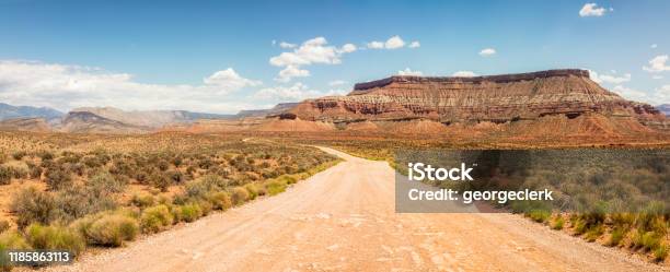 Wide Open American Wilderness Stock Photo - Download Image Now - Dirt Road, Road, Desert Area