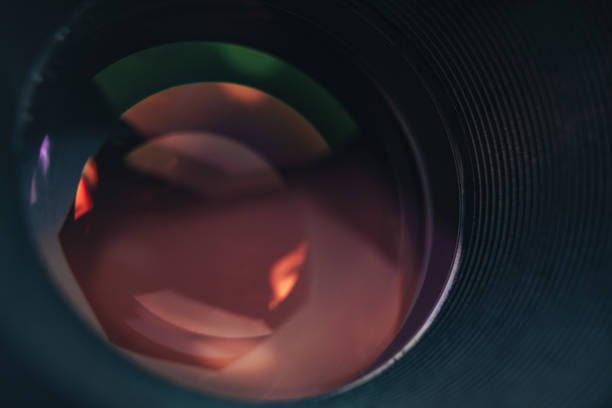 istock Close up Beautiful Camera Lens with reflection  background. Macro view. 1185864048