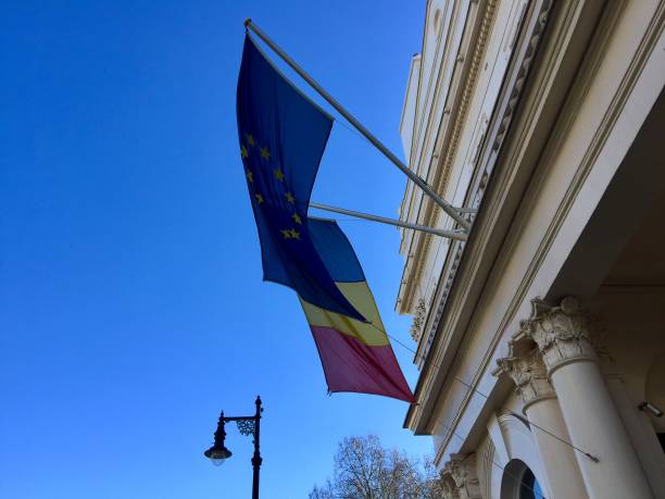 istock Belgium and European Union flags 1185864124