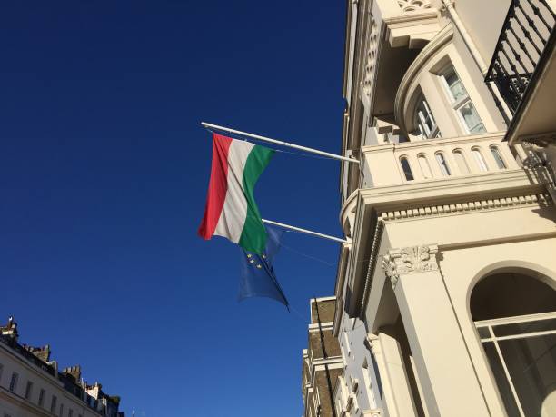 istock Hungarian and European Union flags 1185864535