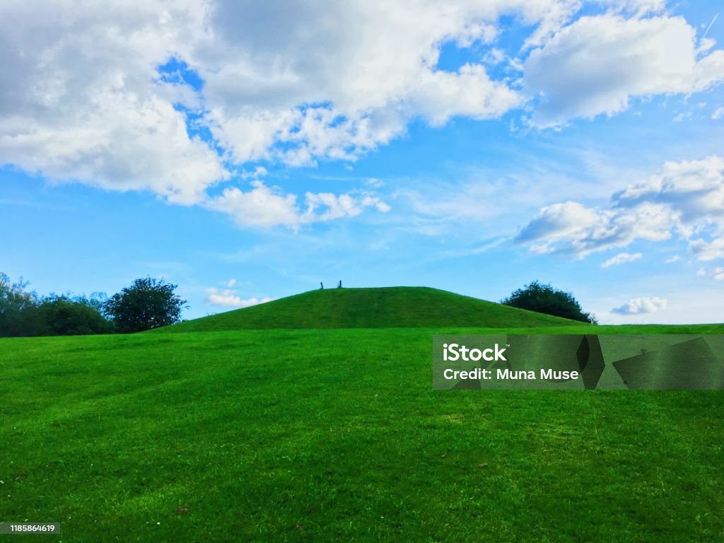 Microsoft hill’s replica Aarhüs, did not realize that the hill sort of reminded me of Microsoft’s screensaver, but that was based in California Blue Stock Photo