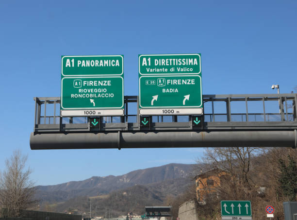 istock traffic sign on italian highway 1185864691