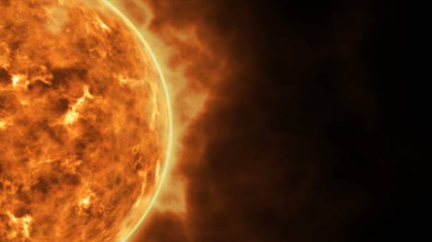 istock Sun star surface with solar flares, burning of sun animation 3D rendering 1185866352