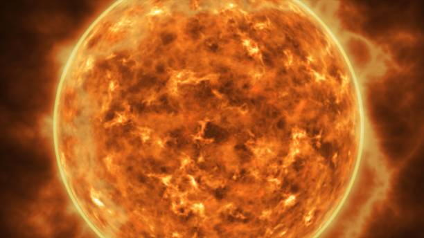 istock Sun star surface with solar flares, burning of sun animation 3D rendering 1185866362