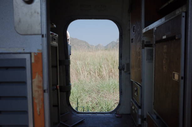 istock Commercial Plane Wreck Site Abandoned 1185867210