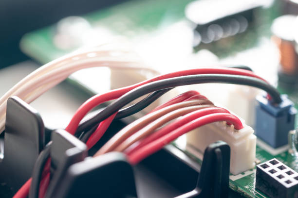 istock Connector or Socket and cable on the motherboard or electronic board. part of ink-jet printer. 1185868620