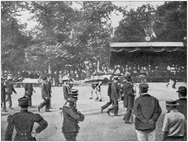 istock Antique photo: Military parade in France 1185868750