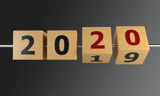 New Year 2020 Concept With Wooden Boxes