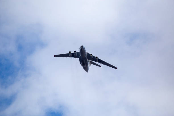 istock Multipurpose four-engine turbofan strategic airliner 1185874067