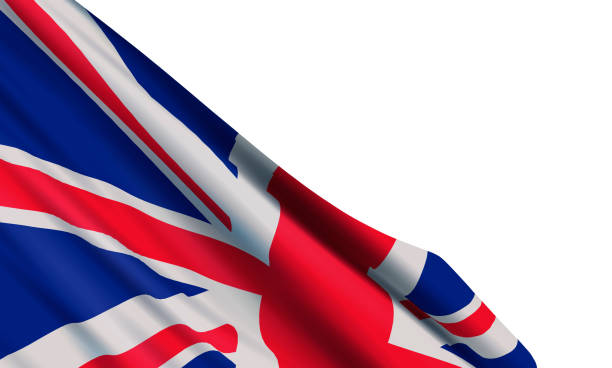 Background with realistic flag of the United Kingdom. Background with realistic flag of the United Kingdom (Great Britain) and Northern Ireland on a white background. city of london flag stock illustrations