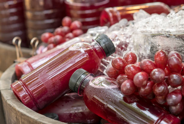istock Bottled grape juice. Fresh squeezed and chilled, ready to drink 1185874799