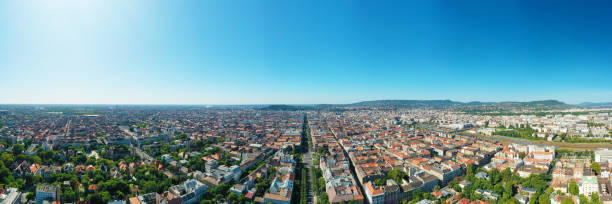 istock Flying over city area 1185880259