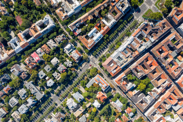 istock Flying over city area 1185880266