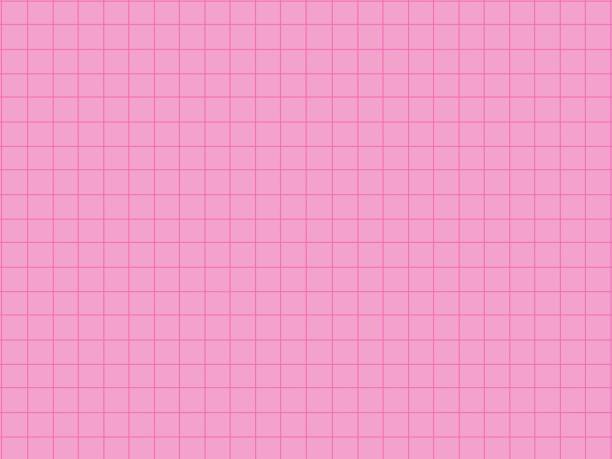 istock Graph paper sheet, grid paper texture, grid sheet, abstract grid line, pink straight lines on pink background, Illustration business office and the bathroom wall. 1185880493