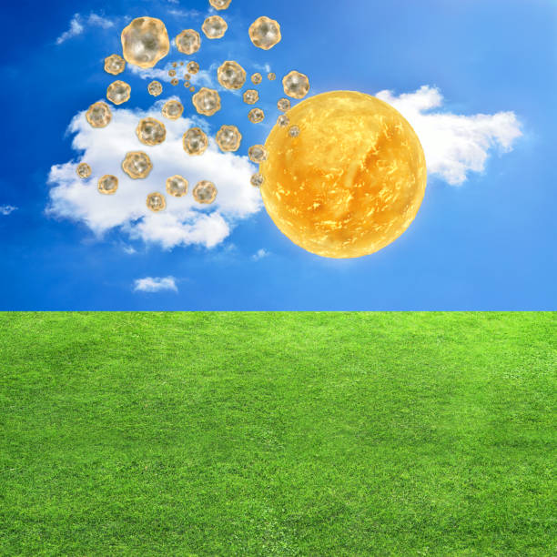 Vitamin D and the sun - 3d rendered illustration stock photo
