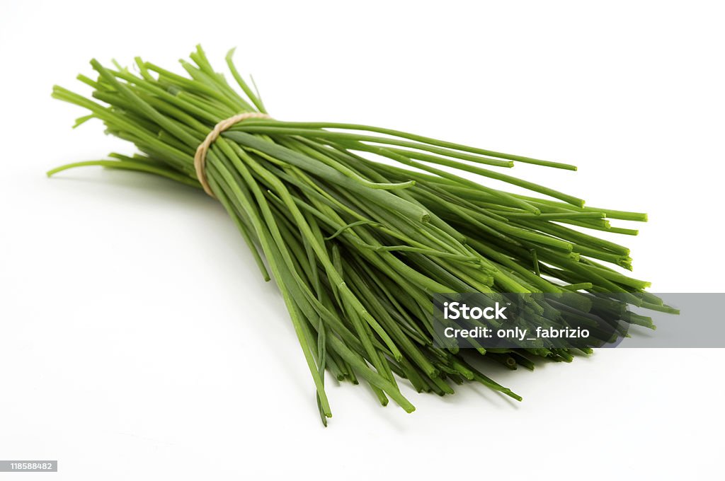 Bunch of chives Bunch of chives on a white background Chive Stock Photo