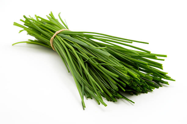 Bunch of chives Bunch of chives on a white background chive photos stock pictures, royalty-free photos & images