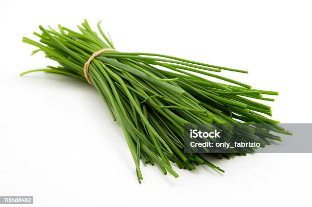 Bunch Of Chives Stock Photo - Download Image Now - Chive, White Background, Herb