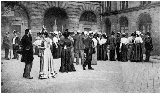 Antique photo: Waiting outside conservatoire