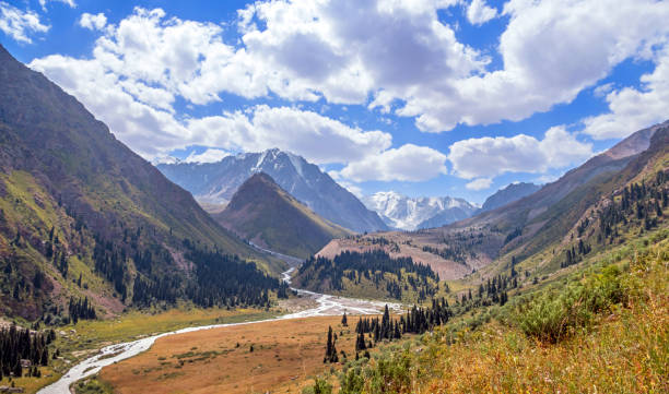 istock Panoramic View Mountain Valley River Forest Almaty Kazakhstan 1185891653