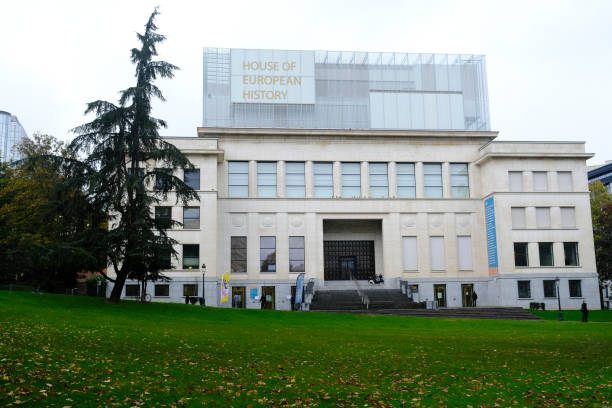 Exterior view of House of European History museum in Brussels, Belgium on Nov. 6, 2019