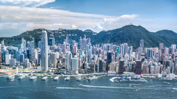 istock Hong Kong Victoria Harbor from Air 1185898454