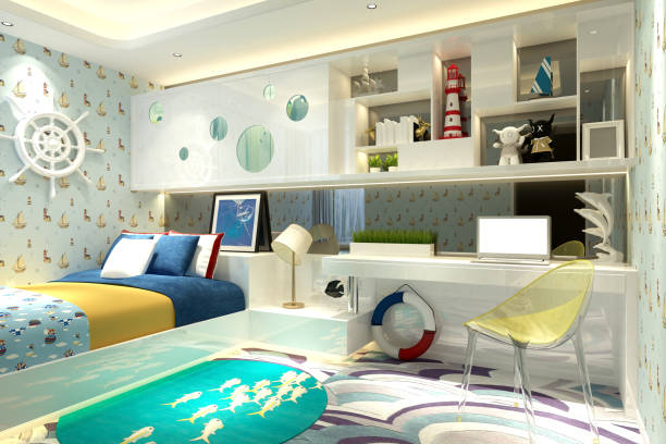 istock 3d render modern kids cozy bedroom 1185904062