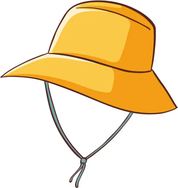 Vector illustration of Yellow hat on white background