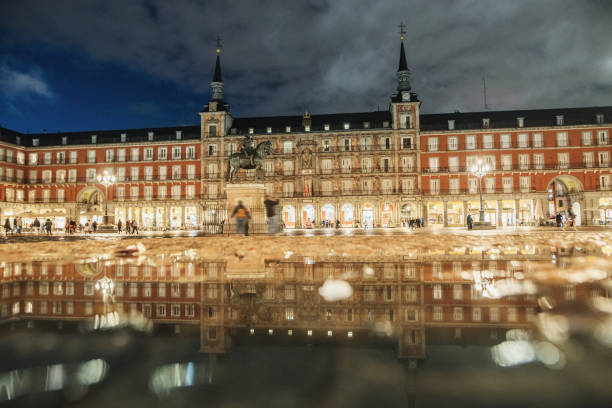 istock Plaza Mayor in Madrid, Spain, at night 1185907623