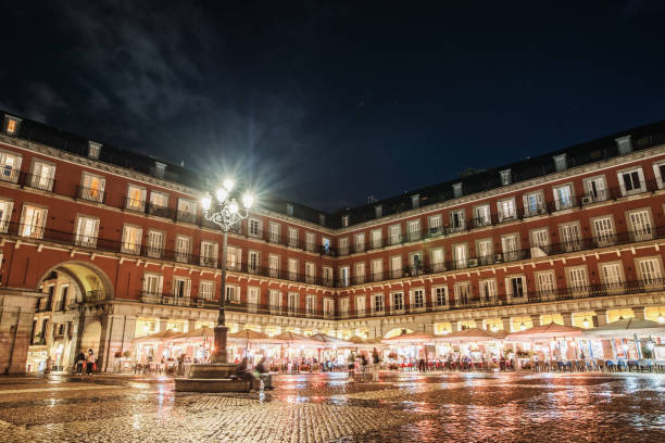 istock Plaza Mayor in Madrid, Spain, at night 1185908251