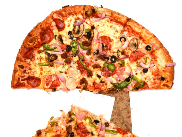 istock Pizza in box on white closeup 1185911974