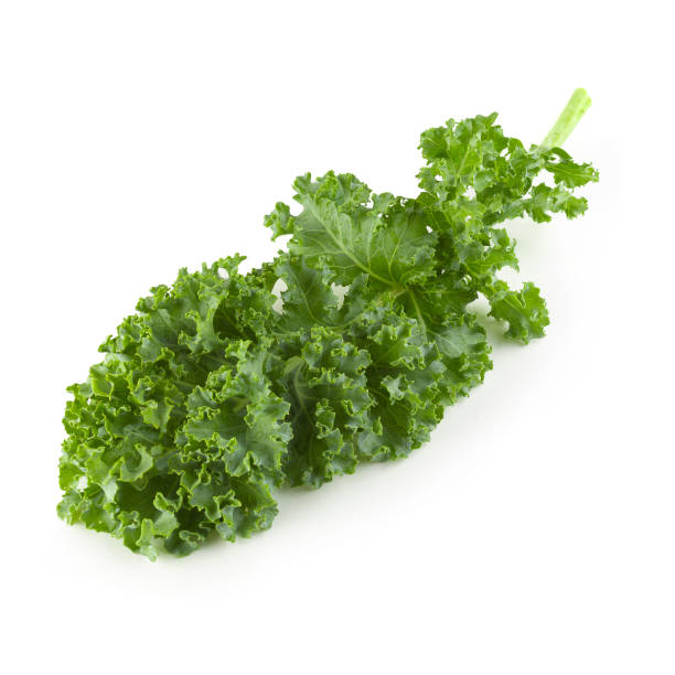 istock Fresh organic green kale leaves isolated over white background 1185912358