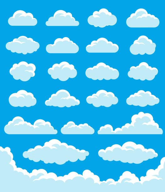 clouds set - cumuliform stock-grafiken, -clipart, -cartoons und -symbole