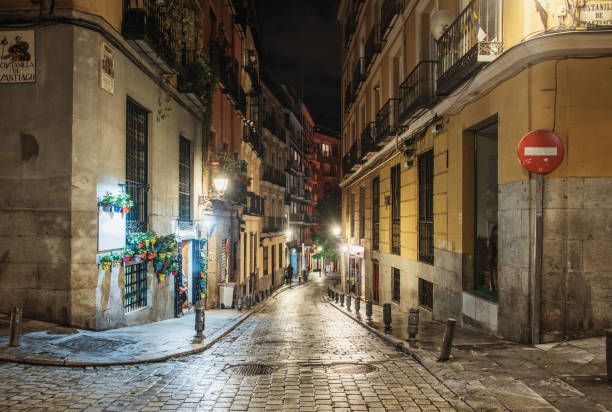 istock Street in Madrid, Spain, at night 1185913770